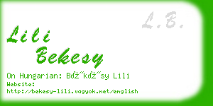 lili bekesy business card